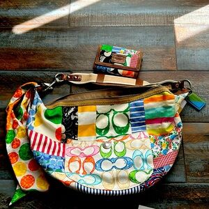 Coach summer patchwork rainbow handbag *and* matching wallet!!